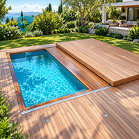 Couverture de piscine modulaire coulissante rétractable de haute qualité, sans fil, intelligente, en composite WPC, pour villa, paysage, économie d'énergie
