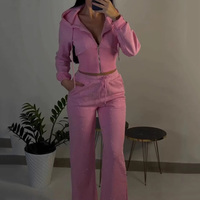 Fabricant de vêtements de sport sur mesure de haute qualité, ensemble deux pièces sweat à capuche zippé et pantalon de jogging surdimensionné multicolore, vêtements de sport avec strass