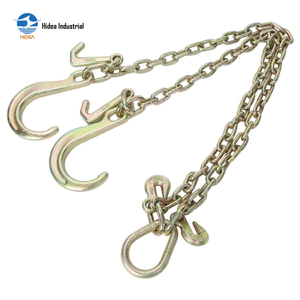Chaîne <span class=keywords><strong>de</strong></span> remorquage G70 avec attache en V, crochets en J et crochets <span class=keywords><strong>de</strong></span> préhension en forme <span class=keywords><strong>de</strong></span> poire, en acier allié haute résistance électrogalvanisé pour un récupération sécurisée - Product Image 4