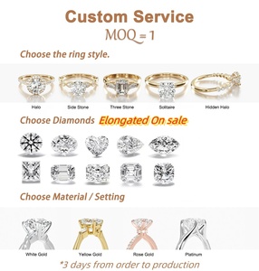 Anillo <span class=keywords><strong>de</strong></span> Compromiso con Tres Diamantes Cultivados en Laboratorio, Corte Asscher <span class=keywords><strong>de</strong></span> 3CT, <span class=keywords><strong>Piedra</strong></span> Lateral Redonda, Oro Sólido <span class=keywords><strong>de</strong></span> 10K, 14K, 18K, Certificado IGI CVD/HPHT - Product Image 4