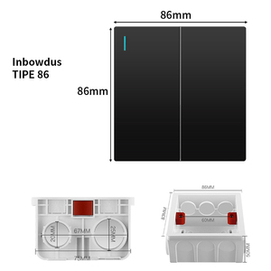 Prise murale dissimulée grise IP55 10A, interrupteur 1 voie 1 gang, prise électrique résidentielle UK US AU - Product Image 2