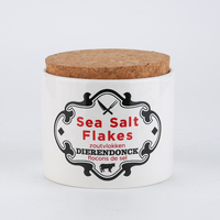 Factory Direct Supply Household Kitchen Salt Jar Seasoning Jar High Temperature Resistant Cork Lid Ceramic Salt Jar