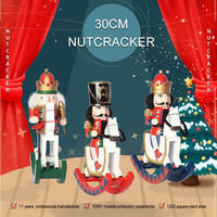 Cheval à bascule en bois fait main, Casse-noisette soldat, Accessoire de décoration de Noël en gros, Direct Usine