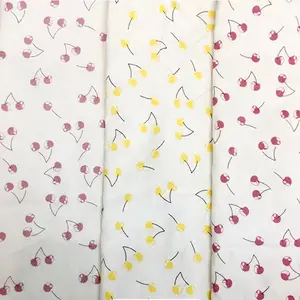 China suppliers custom made Cherry print Breathable 100 cotton fabric baby bedding prints fabric