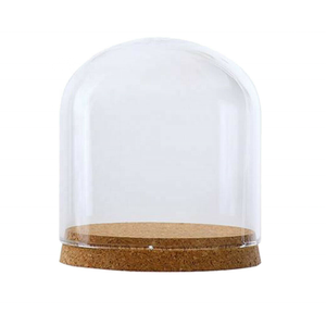 Vaso a <span class=keywords><strong>campana</strong></span> Cloche con coperchio a cupola in <span class=keywords><strong>vetro</strong></span> trasparente personalizzato <span class=keywords><strong>di</strong></span> diverse dimensioni con tappo in sughero - Product Image 1