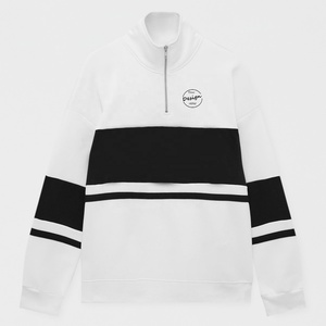 Personnalisé 1/4 Zip col montant épissage <span class=keywords><strong>sweat</strong></span> fermeture éclair sweats surdimensionné col rond <span class=keywords><strong>sweat</strong></span> femmes <span class=keywords><strong>sans</strong></span> cagoules - Product Image 6