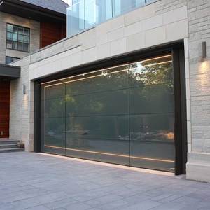 Portes <span class=keywords><strong>de</strong></span> <span class=keywords><strong>garage</strong></span> sectionnelles en aluminium et verre trempé personnalisées Sunnysky pour maison résidentielle, <span class=keywords><strong>porte</strong></span> <span class=keywords><strong>de</strong></span> <span class=keywords><strong>garage</strong></span> électrique <span class=keywords><strong>isolante</strong></span> à enroulement - Product Image 1