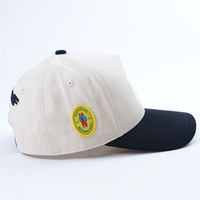 Casquette de baseball personnalisée à 5 panneaux avec logo brodé et patch tissé, casquette de golf de tons différents, casquettes de baseball à bord incurvé
