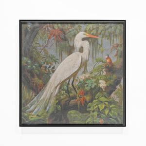 Pintura sobre lienzo HERON con marco acrílico negro de 40x40 cm y grosor de 5 cm - Product Image 1