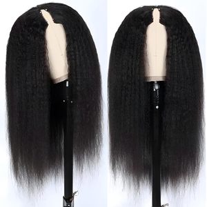 Perruque synthétique sans colle en forme de V/U, afro crépue, lisse, longue, bouclée, Yaki, noire naturelle pour femmes, vente en gros - Product Image 2