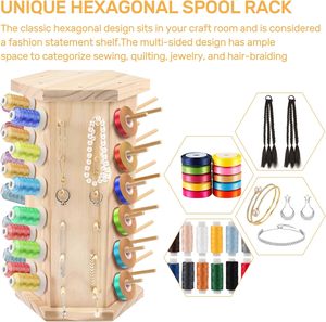 <span class=keywords><strong>Support</strong></span> rotatif en bois pour fil <span class=keywords><strong>à</strong></span> coudre et présentoir <span class=keywords><strong>à</strong></span> rouleaux en bambou pour fil <span class=keywords><strong>à</strong></span> coudre - Product Image 6
