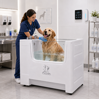 Baignoire de toilettage pour animaux de compagnie en acrylique, compacte, gain de place, électrique, avec porte d'accès, pour utilisation en salle de bain
