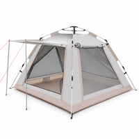 Tente de camping autoportante à montage rapide, entièrement en maille, avec bâche de protection météo enroulable et pare-pluie amovible pour l'extérieur
