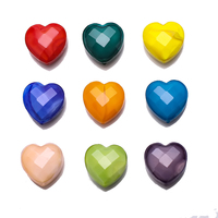 Zhubi 16MM amour coeur pendentif perles de verre coloré facettes plat coeur perles de cristal pour la fabrication de bijoux bricolage artisanat fait main en vrac