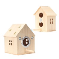 Nouvelle Cage à Oiseaux Moderne DIY, Nid d'Oiseau Solide en Bois pour Extérieur, Grande Maison à Oiseaux Coupe-Vent, Ensemble Complet, Cage à Perruches Personnalisée