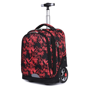 OEM Oxford Fashion Geometric Pattern High Quality Unisex College School Trolley <b>Rolling</b> <b>Backpack</b> with Wheels - Product Image 3
