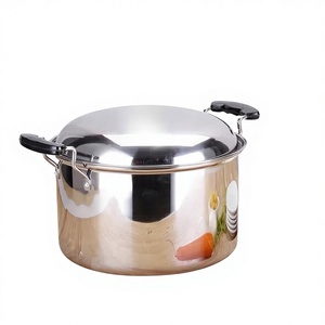 Olla de Sopa Americana de Acero Inoxidable 430, Antiadherente, Estilo Chino, Magnética, de Gran Capacidad, Multiusos, con Tapas sin Asa - Product Image 1