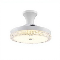 Ventilateur de plafond rétractable de 42 pouces avec lumière LED, lampe de ventilateur de plafond, pales transparentes, télécommande pour chambre à coucher et salon