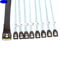 Cable de Conversión de Disco Duro PCI-E Slimline SAS SFF-8654 de 8 Puertos a SATA con Cubierta de PVC/Nailon para Computadora