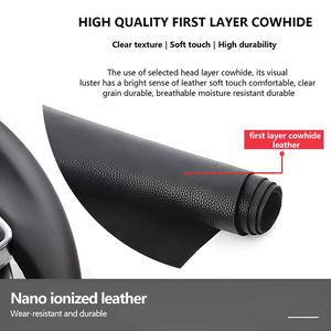 พวงมาลัยหุ้มหนังคาร์บอนไฟเบอร์แบบเจาะรูครึ่งเดียวสำหรับรถ <span class=keywords><strong>Audi</strong></span> A7 <span class=keywords><strong>A3</strong></span> A4 B8.5 A5 A6 C7 C8 S3 S4 S5 B9 RS3 8V RS7 - Product Image 6