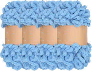 Fil à boucles pour doigts en gros, fil chenille épais pour couverture tricotée à la main - Product Image 1