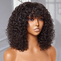 Perruques en cheveux humains 100% naturels, fabriquées à la machine, style bob bouclé Jerry, cheveux brésiliens Remy naturels, double épaisseur, toutes couleurs, prêtes à la teinture, vente en gros