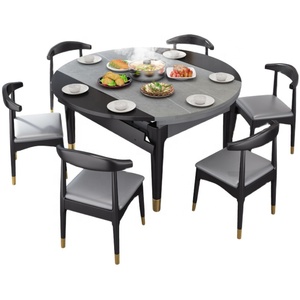 Ensemble de meubles de salle <span class=keywords><strong>à</strong></span> manger de style nordique, en bois massif et extensible, <span class=keywords><strong>table</strong></span> avec chaises, bon marché, 2 pièces - Product Image 6