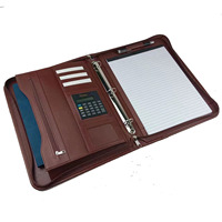 Porte-documents professionnel en cuir avec poignée et fermeture éclair, en PU noir, avec logo personnalisé en relief, sac à documents