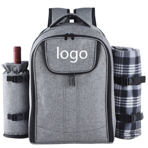Kit de sac à dos de pique-nique, compartiment isolé professionnel, couleur grise, Durable, avec refroidisseur de bouteille latérale, nouveau - Product Image 1
