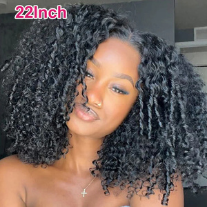 13x4 250 densité <span class=keywords><strong>Bumb</strong></span> perruque bouclée cheveux humains Hd pleine dentelle avant perruque vendeur brut indien vierge dentelle frontale perruque pour les femmes noires - Product Image 2