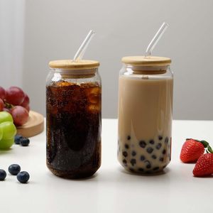 Offre Spéciale – Verres à Boire en Forme de Canette de Bière pour Thé Boba, 12 oz et 16 oz, avec Couvercle en Bambou et Paille - Product Image 5