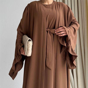 Ensemble <span class=keywords><strong>Abaya</strong></span> EID Nouvelle Mode Manches Cloche Larges <span class=keywords><strong>Kimono</strong></span> Sans Manches Robe Antidérapante Vêtement Islamique Robe Musulmane de Haute Qualité pour Femmes - Product Image 5