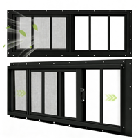 KOJOON Moustiquaires coulissantes en aluminium pour portes et fenêtres, moustiquaire anti-insectes sur mesure, fenêtres en aluminium étanches pour salle de bain, fenêtre coulissante pour la maison