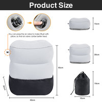 Repose-pieds gonflable pour les voyages en avion, oreiller de jambe réglable en hauteur pour les longs trajets, accessoire de voyage portable pour le repos des jambes