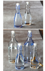 Verre à vin transparent 1l, 500ml, 750ml, à fond plat, couvercle pivotant, pour boisson, bouteille de vin, avec bouchon à clip étanche - Product Image 4