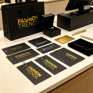 Etichetta Personalizzata con Nome del Marchio in Lamina d'Oro ad Alto Contrasto per Abbigliamento Streetwear <span class=keywords><strong>di</strong></span> Marchi <span class=keywords><strong>di</strong></span> Moda Rapida - Product Image 6