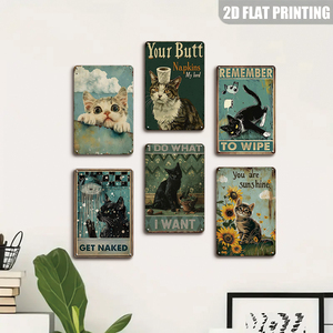 Faccio ciò che voglio, divertente targa in metallo vintage con gatto nero, decorazione da parete con gatto spiritoso - Product Image 4