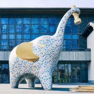 Statua di <span class=keywords><strong>Elefante</strong></span> K445, Sculture di Animali per Decorazione Giardino, Statue Personalizzate, Design a Grandezza Naturale di <span class=keywords><strong>Elefante</strong></span> Adulto e Cucciolo per Esterni - Product Image 6