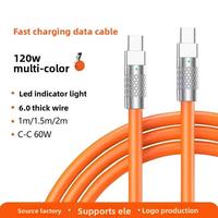 Cable de Carga Rápida de 100W para Teléfono Móvil y Computadora, 6A Tipo-C, con Malla de Protección de Silicona, Cobre Puro, PVC, para Impresora
