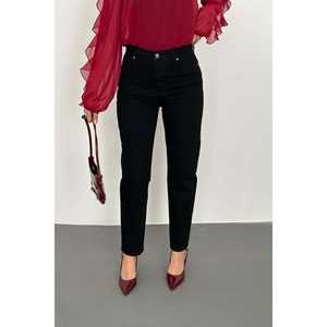 Pantalones Vaqueros Negros de Pierna Recta para Mujer al por Mayor, Transpirables, de Cintura Alta, Casuales, Estampados, de Mezclilla, Ajuste Holgado, Talla XL para Invierno - Product Image 2