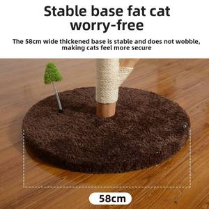 Arbre à chat moderne en bois naturel Sunflower à 2 niveaux avec poteau à gratter en sisal, base stable, structure d'escalade multi-chats pour chats d'intérieur - Product Image 4