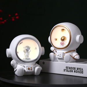 Astronaut Desktop Night Light Figurine Resin Craft Ornament Tap Control USB Led Light Home Decor Gift - Product Image 1