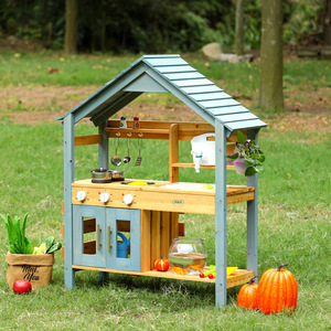 Maison de jeu en bois pour l'extérieur, <span class=keywords><strong>cuisine</strong></span> imperméable, jeu de rôle pour enfants, jouet interactif parent-<span class=keywords><strong>enfant</strong></span> pour les enfants de 4 à 6 ans - Product Image 1