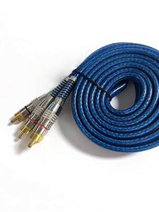Gold-plated 2RCA audio HiFi speaker alloy shell <b>car</b> <b>amplifier</b> subwoofer cable - Product Image 1