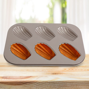 Shell Shaped 6 Cavity Madeleine Mold Carbon Steel Non Stick Cake Mold For Baking - Product Image 3