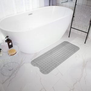 Extra <strong>Long</strong> Non-Slip PVC Solid <strong>Bath</strong> <strong>Mat</strong> with Drain Holes and Suction Cups 39x16 Inch for Bathtub Shower Machine Washable - Product Image 4