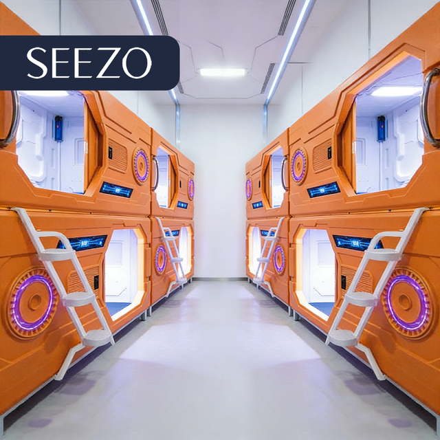 Factory Wholesale Abs Shell Capsule Sleeping Double Pods Smart Sleeping Hostel Capsule Pods Soundproof Bed Airport Sleep Box