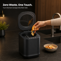 Broyeur Électrique de Déchets Alimentaires pour Compostage en Engrais, Machine Portable en ABS pour Usage Domestique et Garage