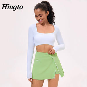 Tennis Kleidung Sport rock und Langarm Top Set für Frauen Tennis Wear für Frauen Sexy Tennis Rock 2-teiliges Set - Product Image 6