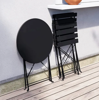 Ensemble de bistrot pliable en acier de qualité supérieure pour jardin extérieur, cour, gain de place, meubles, 3 pièces, table et chaises pliables pour balcon